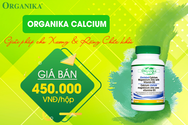 Organika Calcium có giá bán niêm yết trên thị trường là 450.000VNĐ/hộp